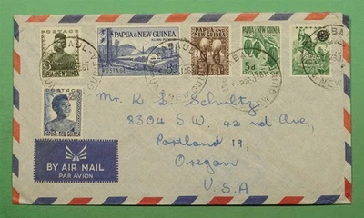 DR WHO 1961 PAPUA NEW GUINEA AIRMAIL RABAUL TO USA w14361 - Image 1 of 2