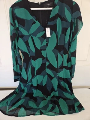 New W/Tags, Sz 10 Banana Republic Party Dress, Fit & Flair, Multi Green & Black - Image 1 of 4