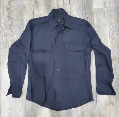 Elbeco Police/Security Uniform Long Sleeve Shirt Navy Blue 100% Wool -Sz Med? - Image 1 of 3