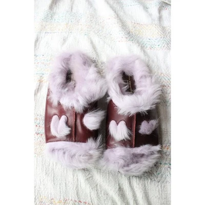 Sandalias de cuero Anya Hindmarch púrpura corazón piel talla 39 Foto 1 de 4