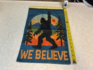 Bigfoot We Believe Peace Out Polyester Garden Flag 12" x 18" Double- Sided - Picture 1 of 3