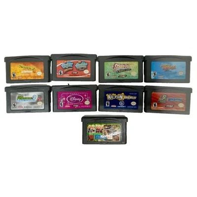 GAME BOY Advance 9 Game Lot;  Over Hedge, Shrek 2, Scooby, Sponge Bob, 48 in 1 - Image 1 of 4