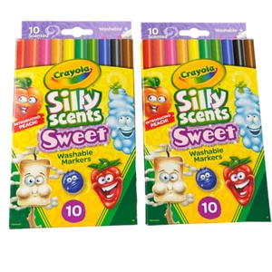 Crayola Silly Profumi Dolci Lavabili Marcatori Sottili 2 Confezioni da 10 Marcatori NUOVI - Foto 1 di 5