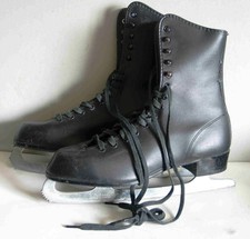 Ice Skates Men's Pre Owned Imperial Figure Skating Black Faux Leather Free Sh