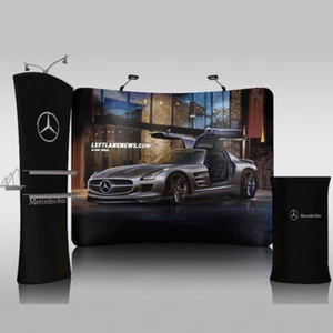 10ft curved trade show display pop up banner booth exhibits with custom printing - Picture 1 of 6