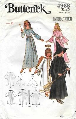 Vintage Butterick # 4938 Sewing Pattern Children's Girls' Costumes Size 6 - Image 1 of 2
