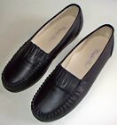 NIB Women?s Slip-on Shoes Leather Flat Low-Heeled Comfort Size 10 EE Black