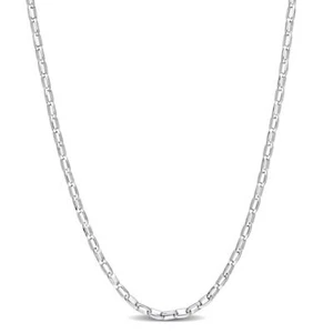 AMOUR Fancy Rectangular Rolo Chain Necklace In Sterling Silver, 16 In - Picture 1 of 6