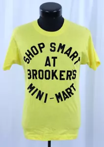 T-shirt maglietta vintage Shop Smart Brookers Mini Mart punto singolo L made USA 50/50 80s - Foto 1 di 21