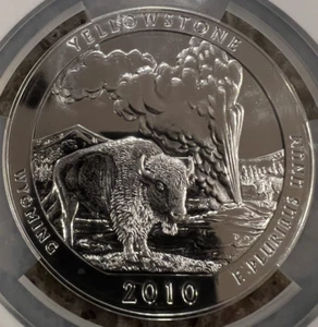 2010 5 Oz. Silver ATB Yellowstone MS 69 PL NGC Early Releases. - Picture 1 of 4