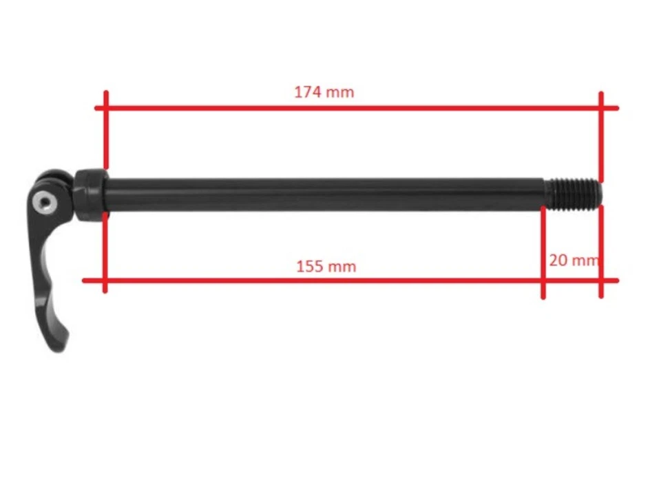 Perno passante  posteriore  12M X P 1.75    12/148-174mm    160415 bko - Immagine 1 di 1
