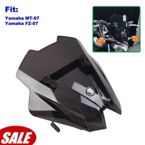 For 2014-2017 Yamaha FZ-07 MT-07 Windshield Wind Screen With GPS Nav Sat Bracket - Picture 1 of 24