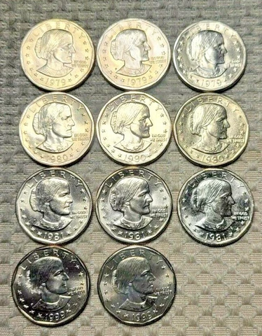 1979-1999  $1 Susan B Anthony (SBA) Dollar 11 Coin P, D & S Set - BU Cover