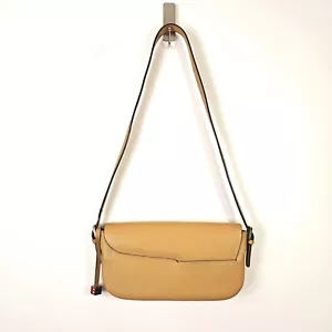 Bally Women's Caramel Saffiano Leather Shoulder Handbag Authentic - Picture 1 of 18