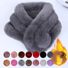 Women's Luxury Winter Faux Fur Warm Scarf Soft Plush Thicken Snood Scarves Shawl