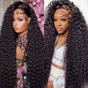 13x6 360 Full Hd Lace Front Human Hair Wig Glueless Wig Deep Water Wave Lace Wig - Picture 1 of 20
