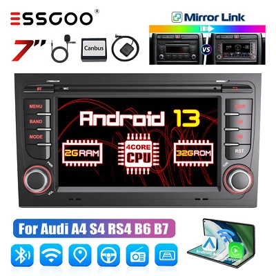 Für Audi A4 S4 RS4 B6 B7 2+32G Carplay Autoradio Android 13 GPS SAT NAV RDS WiFi - Bild 1 von 4