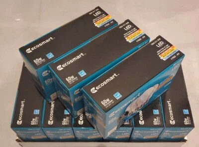 3 Boxes - EcoSmart 60-Watt A19 Dimmable LED Light Bulb, Selectable CCT - 12 Bulb - Image 1 of 4
