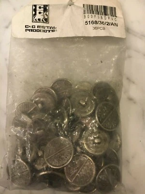 C&C Metal Products 5168 King Crown Metal Button - 36 Pack - Silver- NIP - Image 1 of 4