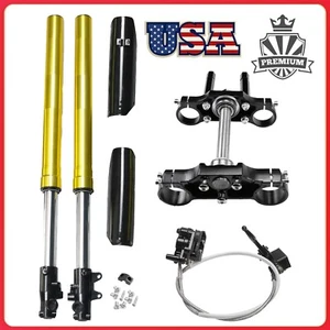 45/48mm 735mm 29“ Front Forks Triple Tree Brake Caliper For Pit Bike 110cc 125cc - Foto 1 di 13