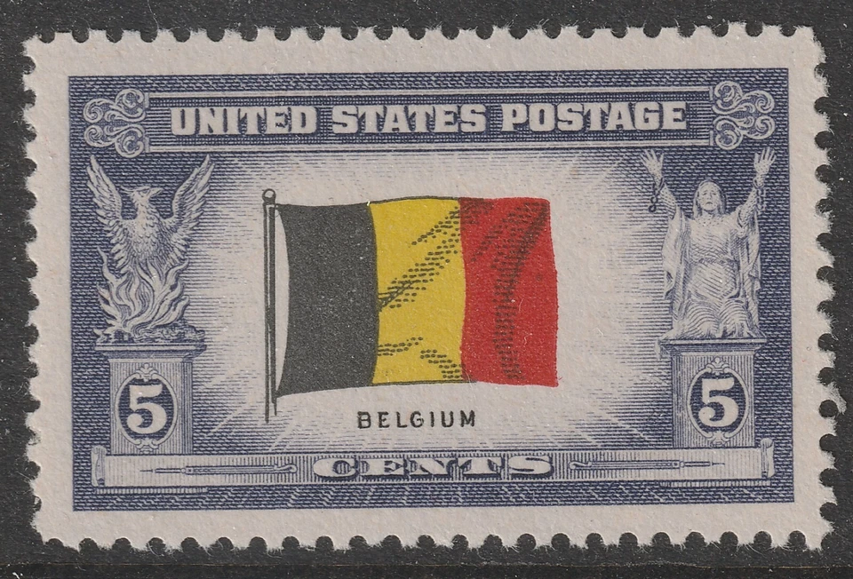 US 914 Overrun Countries Belgium 5c single MNH 1943 - Image 1 of 1