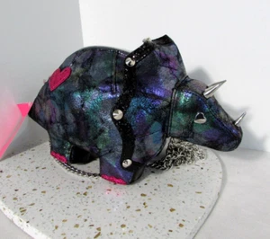 Betsey Johnson Kitsch Dinosaurier Triceratops Crossbody Bag Handtasche RAR Tasche Neu mit Etikett - Bild 1 von 13