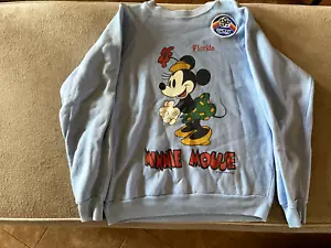 Vintage Disney Minnie Mouse Pullover Sweatshirt Größe M blau - Bild 1 von 5