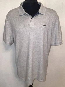 Vineyard Vines Edgartown Polo Shirt Large Gray Knit Whale Golf Casual - Picture 1 of 12