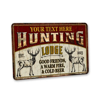 Personalized Hunting Sign Hunting Lodge Decor Deer Hunting Gift Dad 108122002223 - Image 1 of 4