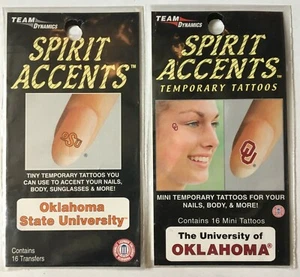 Tatuajes OU/OSU Oklahoma State University Cowboys/Oklahoma Sooners Team Spirit - Imagen 1 de 5