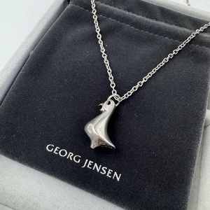 Sv925Georg Jensen Necklace Bird Bird 22 Storage Bag - Picture 1 of 12
