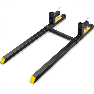 Uimoso Clamp on Pallet Forks 2000lbs Tractor Forks 60" w/Adjustable Bucket Forks - Image 1 of 4