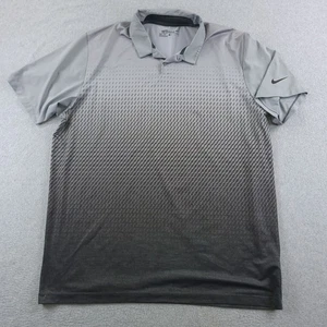 Nike Golf Polo Mens XL Gray Tour Performance Mobility Fade Print Dri Fit Vented - Picture 1 of 14