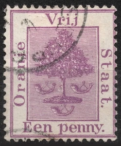 SG68 Sn:#4 1894 used 1d ORANGE FREE STATE tree - Picture 1 of 2