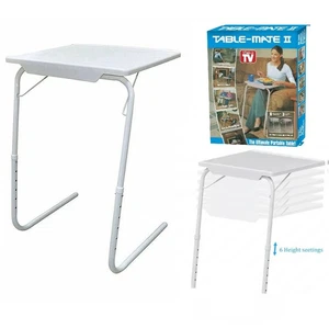 ADJUSTABLE FOLDING PORTABLE TV DINNER DESK SERVING TRAY TABLE MATE TRAY LAP TRAY - Picture 1 of 5