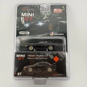 Nissan Skyline GT-R (R32) nero con ruota BBS LM - Mini GT MGT 00087 - Foto 1 di 6