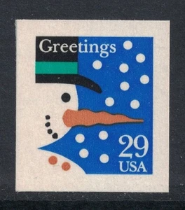 Scott 2803 - Snowman, edición de folleto - Estampillada sin montar o nunca montada (S/A) 29c 1993 - sin usar como nuevo Navidad - Imagen 1 de 1