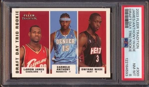 2003 FLEER TRADITION LEBRON JAMES ANTHONY WADE DRAFT DAY TRIO /375 PSA 8! - Picture 1 of 2