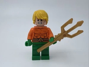 Lego DC Super Heroes Minifigure Aquaman with Trident 76000 76027 71237 - Picture 1 of 4