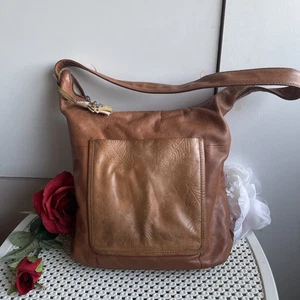 Radley ladies brown Old Leaf leather bag heavy pen marks , zip tag missing - Picture 1 of 12