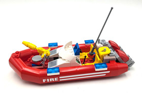 LEGO City Fireboat Red Rubber Raft Boat ONLY from set 7213