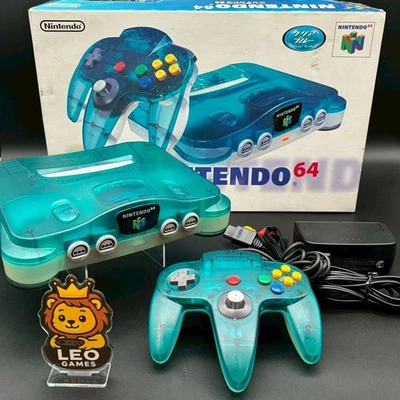 Nintendo 64 Clear Blue Console W/Box【Region Free】NUS-001  N64【Tested】 - Image 1 of 4