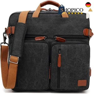 Sac à bandoulière en toile | Compartiment pour ordinateur portable 15,6 pouces | Sac à bandoulière - Photo 1/8