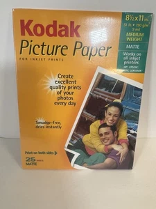 Kodak Picture Paper 8.5 x 11 Matte Sheets, 25 Count Medium Weight - Picture 1 of 2