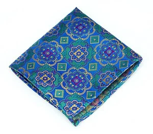 Lord R Colton Masterworks Pocket Square - Sao Paolo Azul Silk - $75 Retail New - Picture 1 of 3