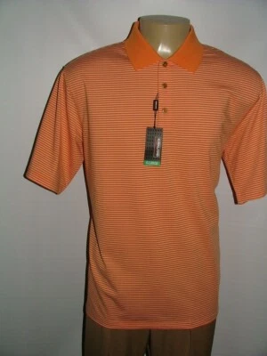 NEW WT KIRKLAND SIGNATURE POLO CASUAL SHIRT SIZE XL POLYESTER SPANDEX ORANG #190 - Image 1 of 4