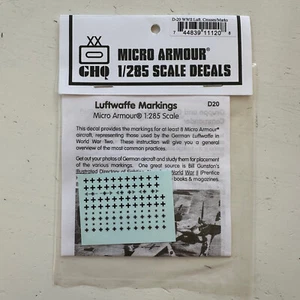 WWII Micro Armour D-20 Luftwaffe Crosses Markings GHQ 1:285 Scale Decals New - Picture 1 of 2