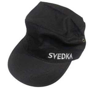 Black Hat Military Style Baseball Cap Vodka Svedka Promotional Embroidery - Picture 1 of 8