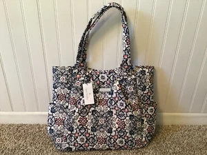 NWT VERA BRADLEY LARGE GLENNA LISBON MEDALLION ZIP TOP TOTE BAG OUTER POCKETS - Picture 1 of 4