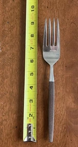 Ekco Eterna CANOE MUFFIN Serving Fork MCM Stainless Flatware Faux Wood Handle 9” - Picture 1 of 11